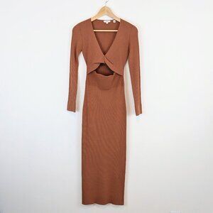 ALC Madison Dress Terracotta Ribbed Cutout